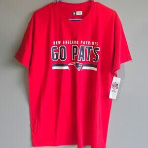 NFL Team Apparel New England Patriots Men's Large Red Short-sleeve T-shirt Logo‎